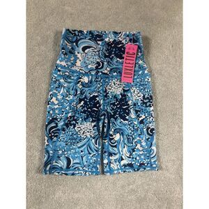 Lilly Pulitzer Luxletic South Beach High Rise Bike Shorts Resort White Mermazing